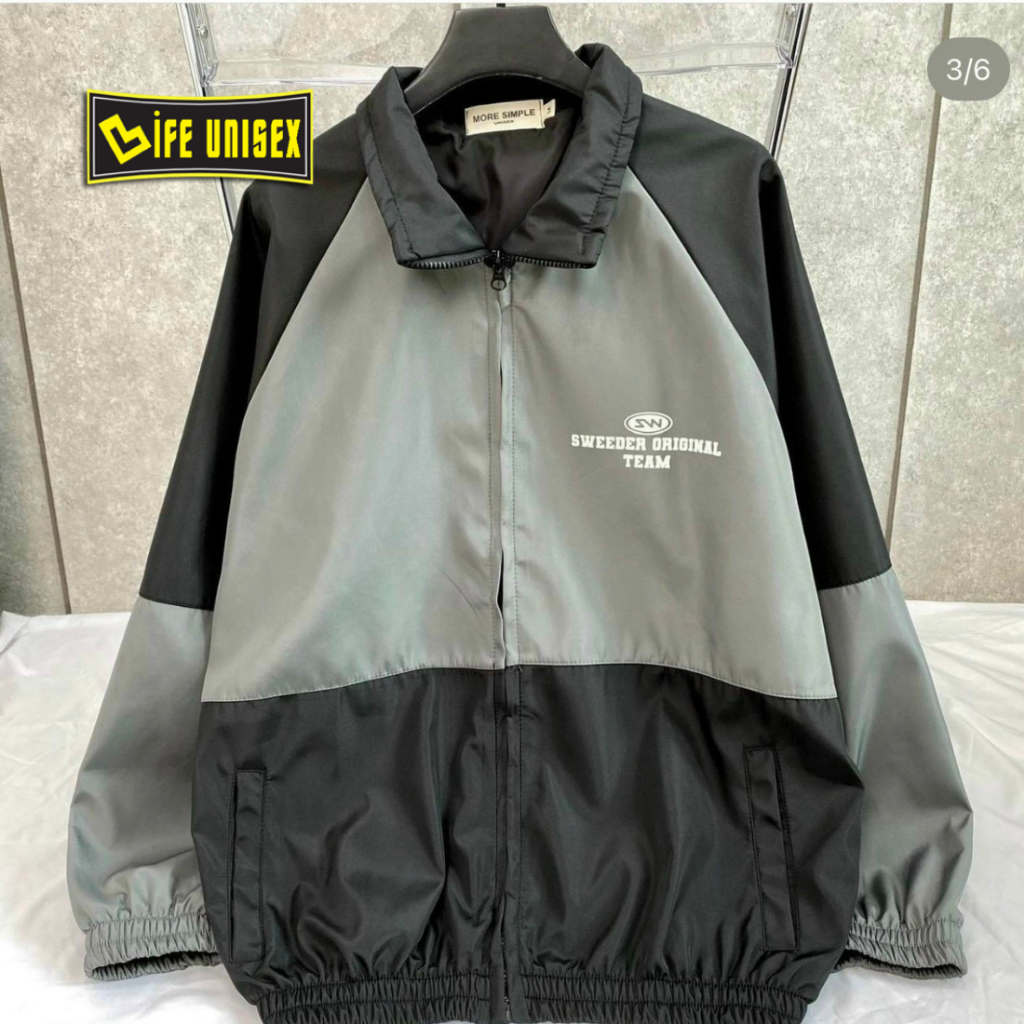 Áo Khoác Dù SWEEDER Origin Nam Nữ Ulzzang Unisex Dây Kéo, Áo Khoác Dù Form Rộng LIFE UNISEX