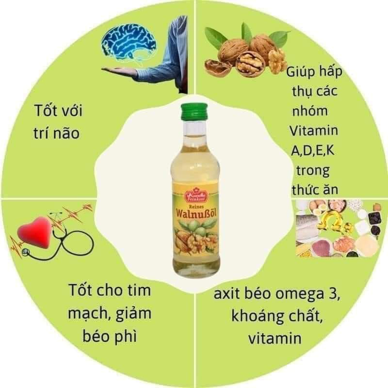 Dầu Óc Chó Kunella Feinkost Đức 100ml Cho Bé 6M+