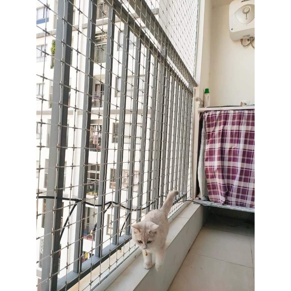 Cáp lưới an toàn ban công, Cáp inox bọc nhựa lưới an toàn, sợi cáp 3mm - 2.5mm lõi inox 304 bọc nhựa siêu bền