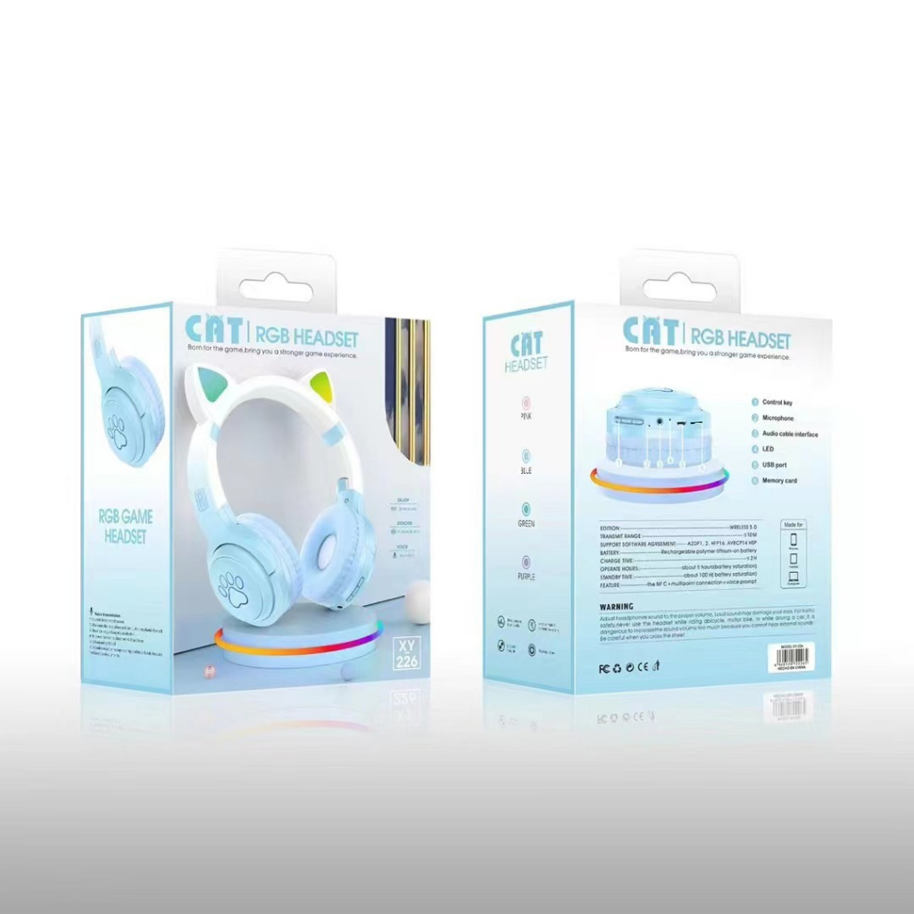 TAI NGHE MÈO XY-226 BLUETOOTH CATEAR ĐÈN LED  hàng chính hãng