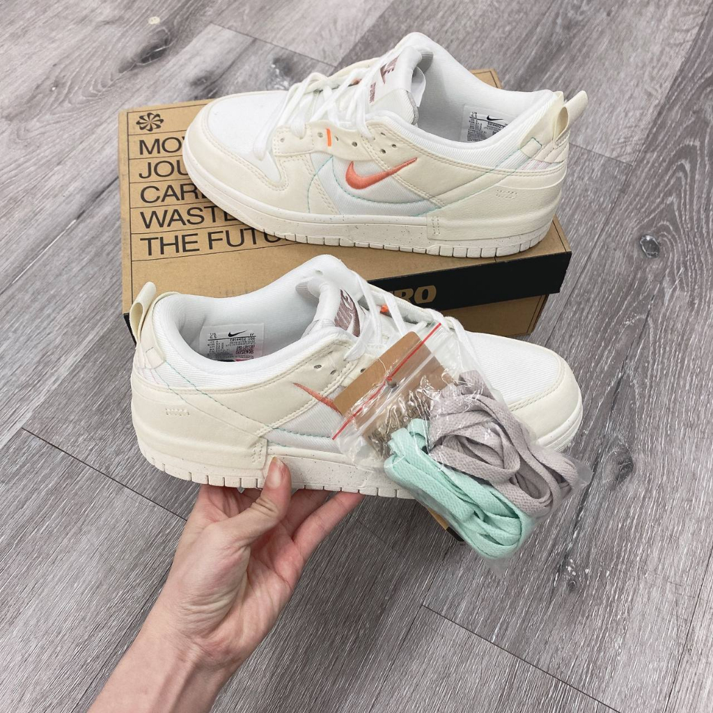 Giày SB Dunk Low Disrupt 2 Pale Ivory màu kem - Bản cao cấp Fullbox và phụ kiện