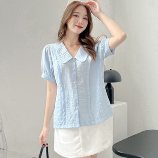 Áo SARA - Áo sơmi nút tay lửng cổ bèo