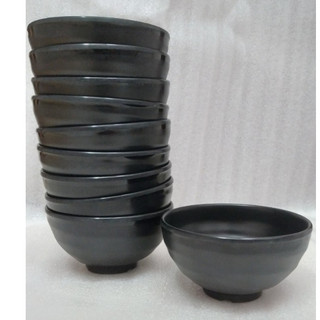 Chén ăn cơm nhám đen nhựa Melamine CO15N