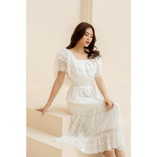 Đầm maxi ren lửng trễ vai mới nhất