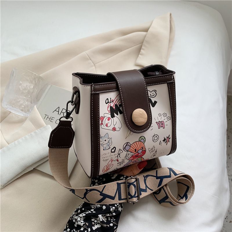 Túi đeo vai nữ da PU cao cấp HV23 hình dễ thương dây bản to - túi đeo chéo nữ PU