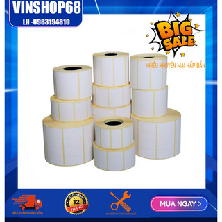 Decal nhiệt in tem nhãn 75x50, cuộn 30m