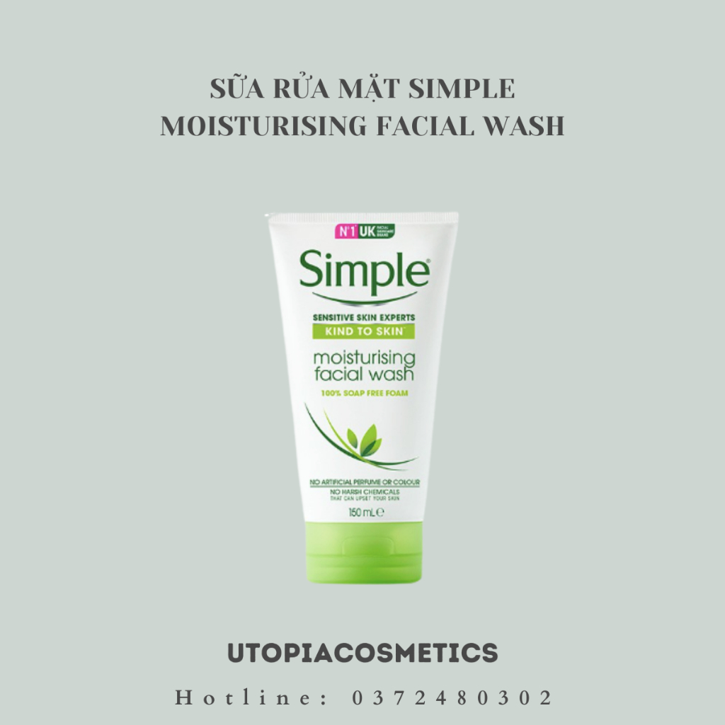 Sữa rửa mặt Simple moisturing facial wash