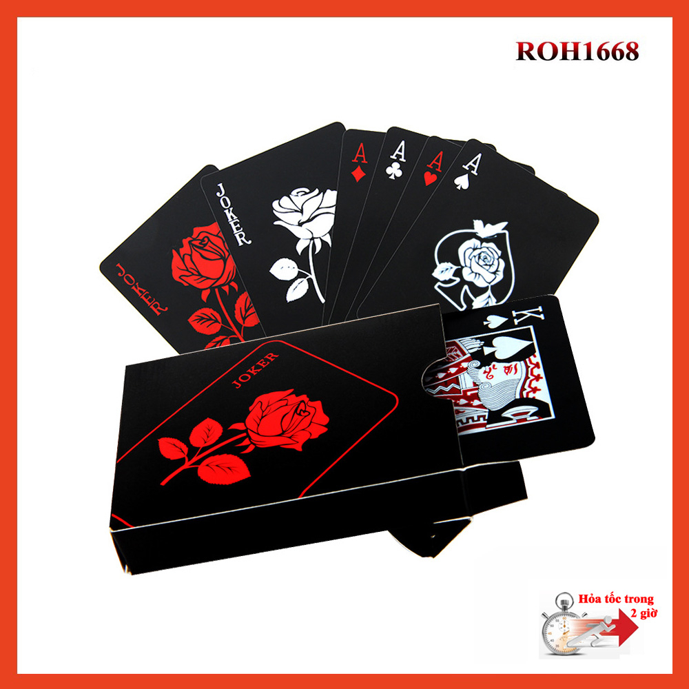 BN 46, Bộ bài tây nhựa đen độc lạ bền đẹp chống nước 100% nhựa