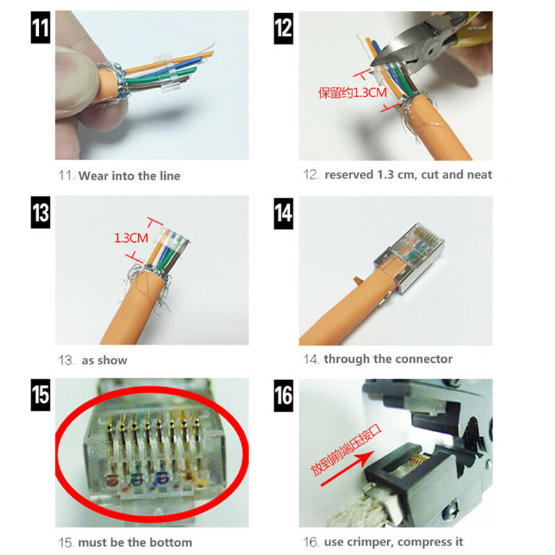 Đầu bấm mạng cat6A cat7 dùng cho cáp mạng cat6A, cat7, cat8 loại thường và xuyên thấu