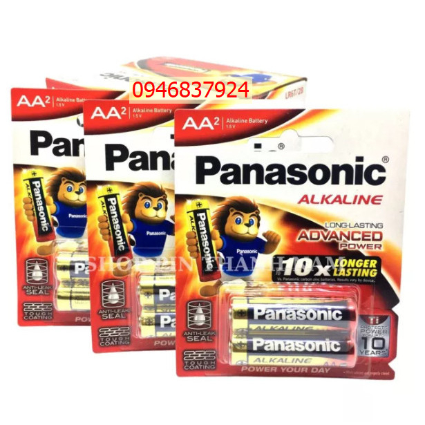 Pin alkaline AA Panasonic LR6T/2B Đỏ 1,5V Vỉ 2 viên Made in ThaiLand