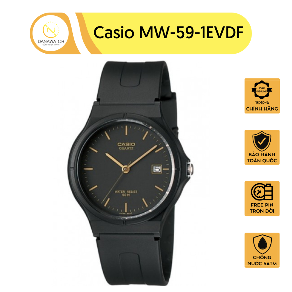 Đồng hồ nam Casio MW-59-1EVDF thiết kế trẻ trung hiện đại với nhiều nét độc đáo chống nước hiệu quả