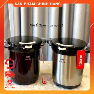 Nồi ủ thermos 4,5 lít 2 mầu nâu vs bạc