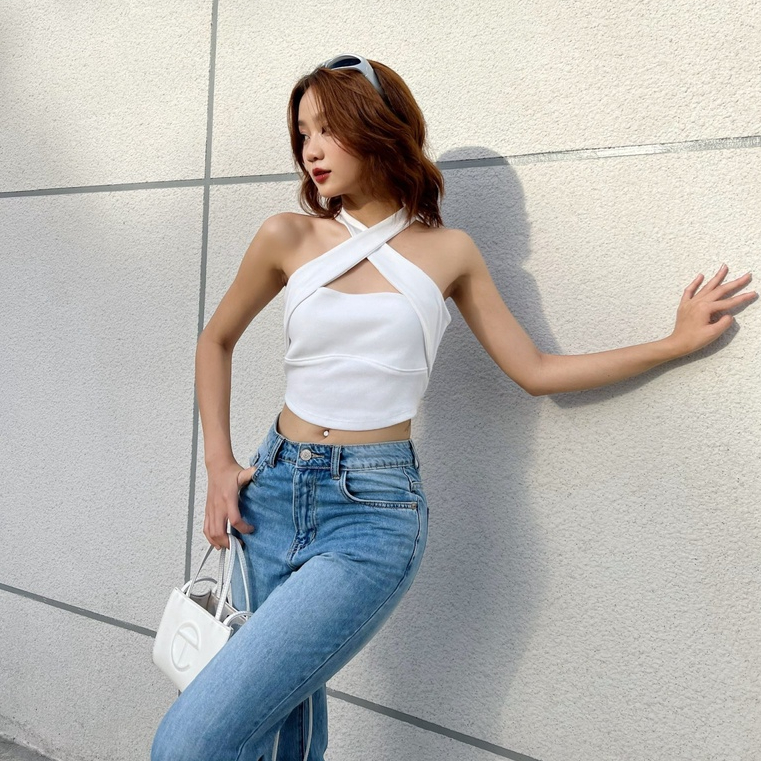 Áo croptop nữ body TOPTIFY kiểu áo ống dây yếm bản to Joyce Top AC71 | BigBuy360 - bigbuy360.vn