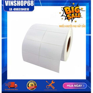 Giấy in mã vạch in nhiệt 35x22 2tem/hàng Decal 35x22mm, K80 cuộn 30m