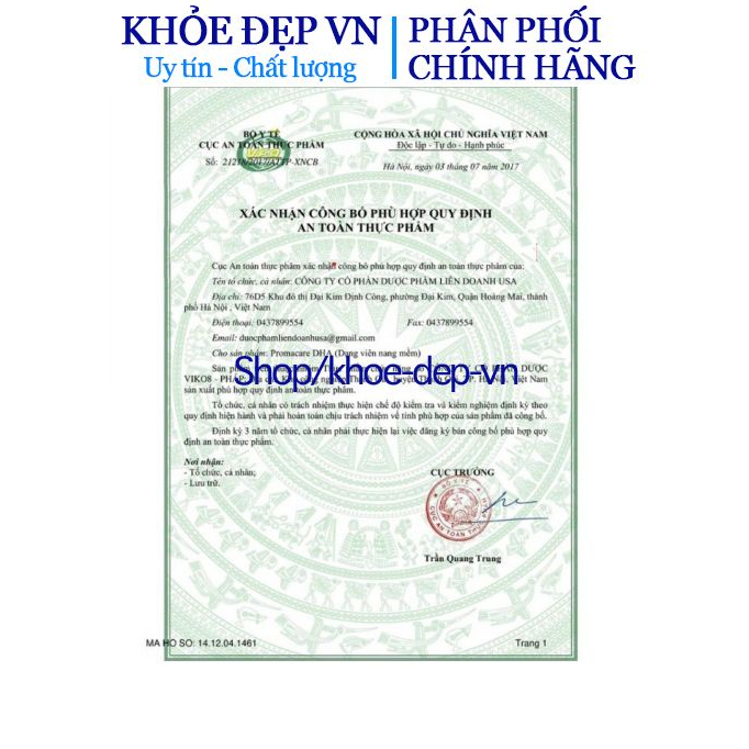 Viên uống PROMACARE DHA bổ sinh vitamin tổng hợp cho phụ nữ có thai và cho con bú hộp 30 viên