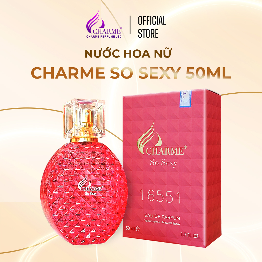 Nước hoa nữ thơm lâu Charme So Sexy chính hãng mùi hương hoa hồng tươi mát sảng khoái lưu hương lâu 8-12 giờ 50ml