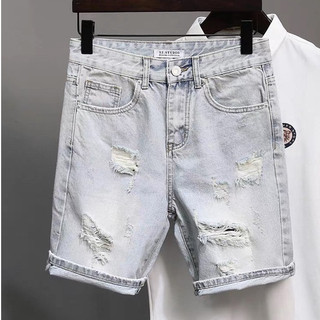 Quần short jean nam rách màu xanh chất bò - quần short jean nam co giãn thời trang cao cấp Luty_shop90 ms220