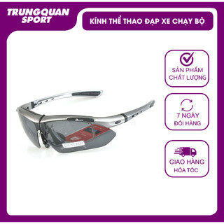 Bộ kính mát thể thao 5 tròng basto bs102 bạc