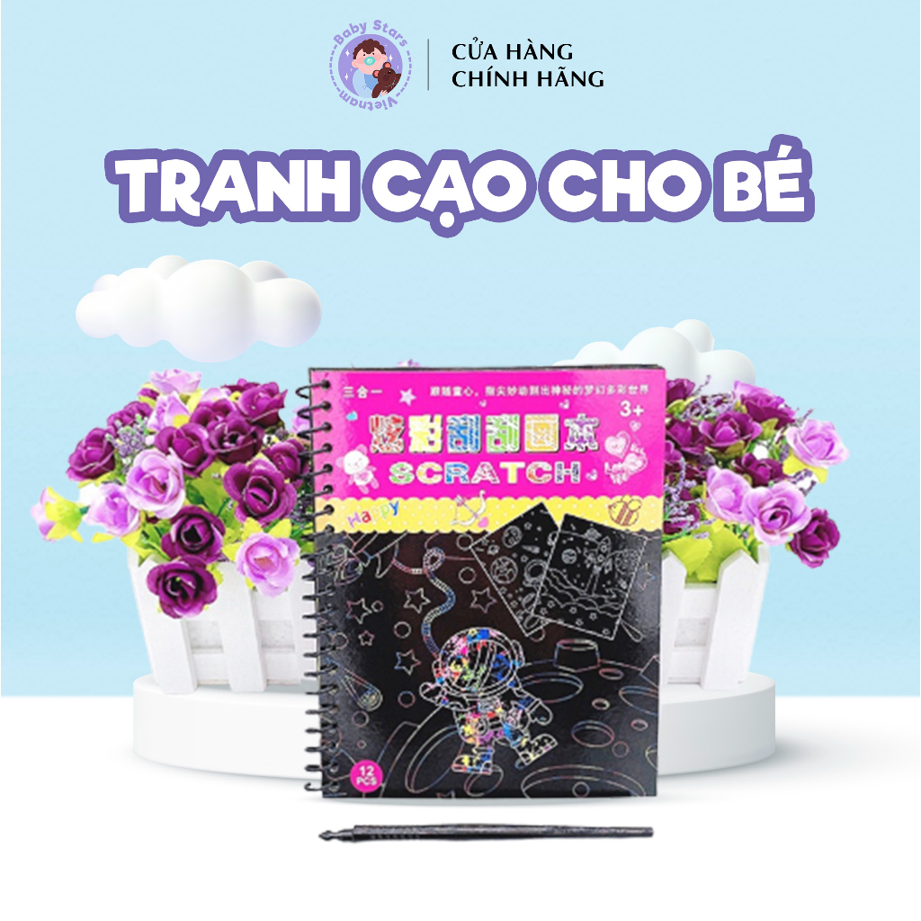 Tranh cạo cho bé, tranh cạo giúp bé phát triển trí thông minh và khả năng hội hoạ, tranh cạo 20 chủ đề khách nhau