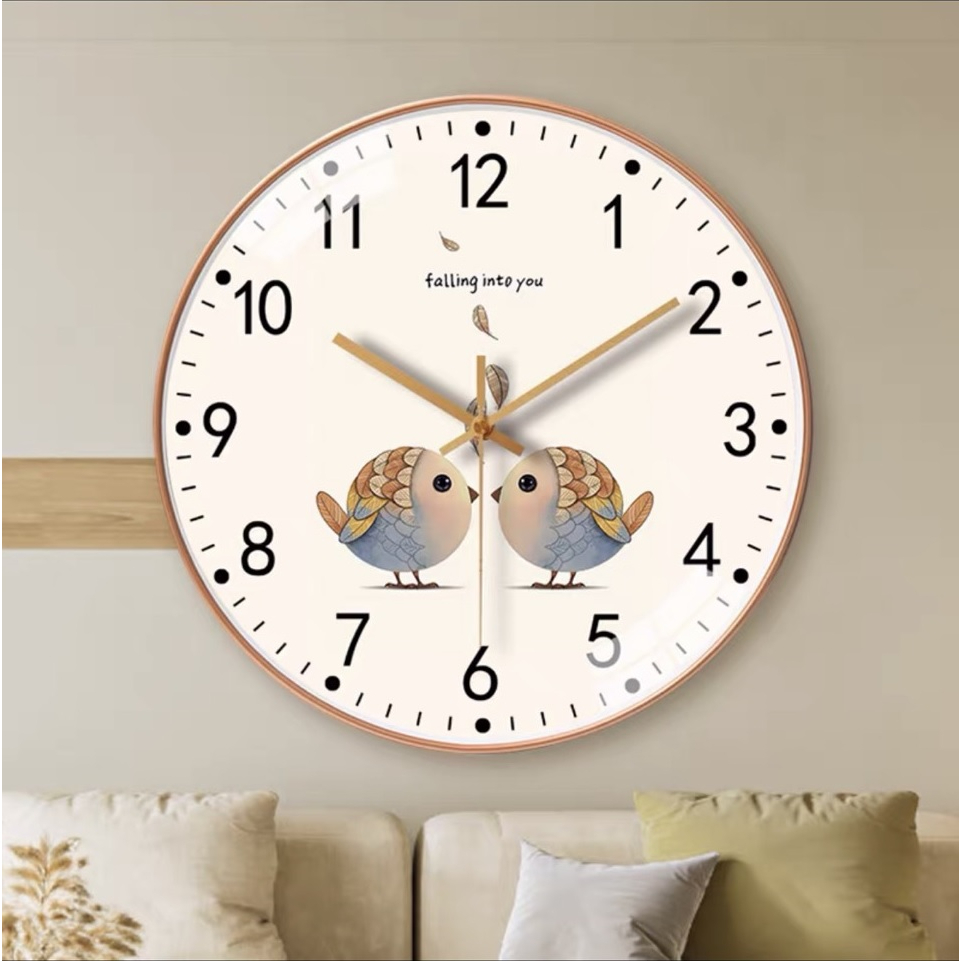 Đồng hồ treo tường kim trôi không tiếng động trang trí decor hình tròn 20cm