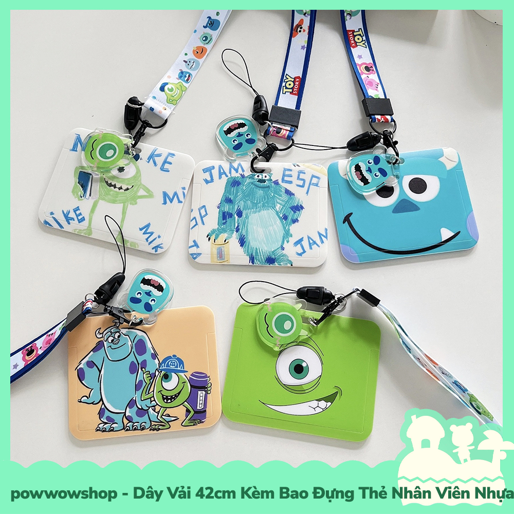 [Sẵn VN - Hỏa Tốc] NGANG Dây Đeo Thẻ 42cm Kèm Bao Đựng Thẻ Nhân Viên Nhựa PC Phong Cách Nhân Vật Hoạt Hình Monsters, Inc