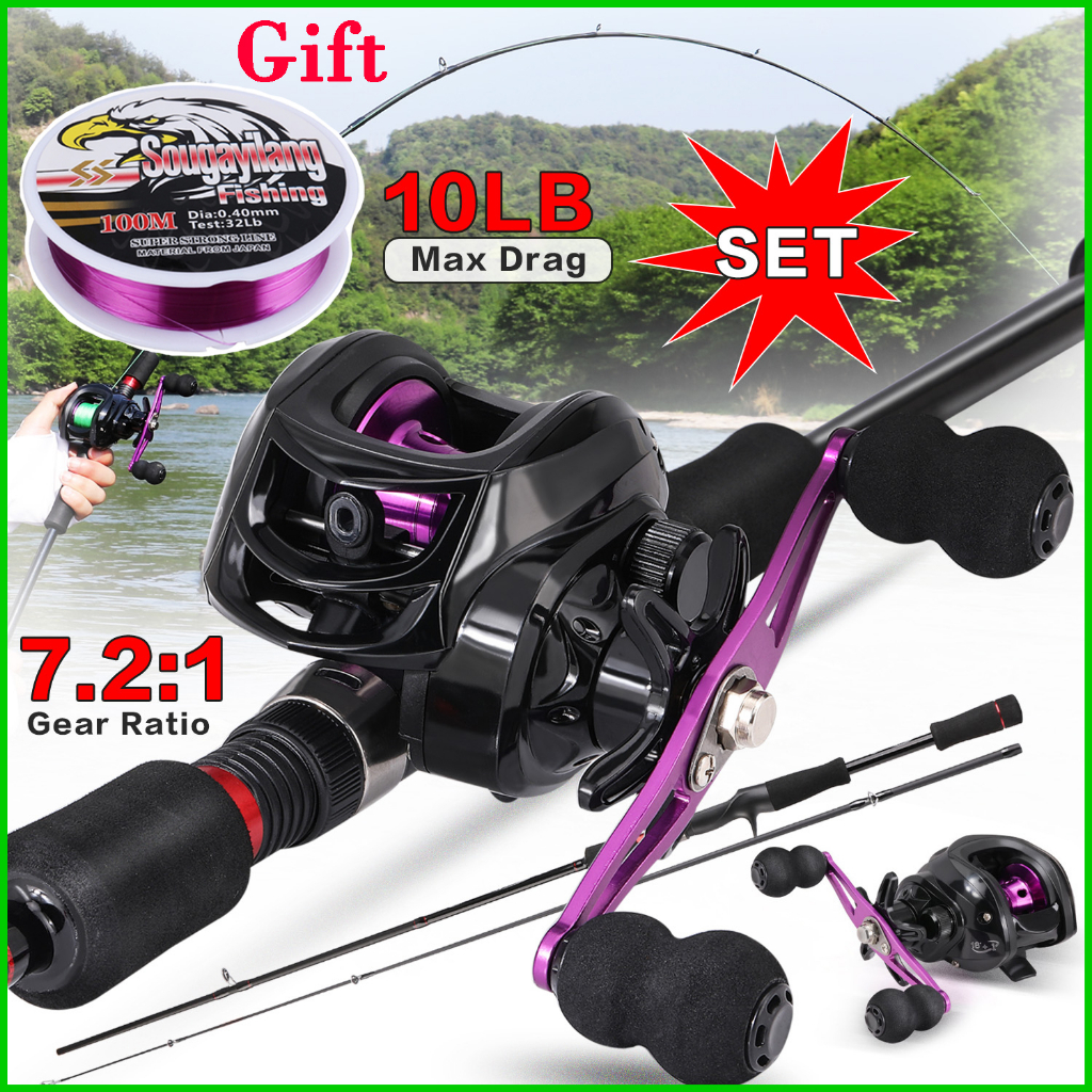 Bộ Câu Cá 1.8M 2.1M Cần Câu Di Động M Powered Reel 18 + 1BB Cast Reel Combo Câu Cá 7.2:1