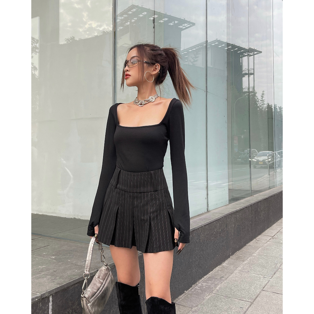 Áo bodysuit liền thân dài tay nữ Snowy Bodysuit dáng ôm, tay xỏ ngón - Uni By Heart