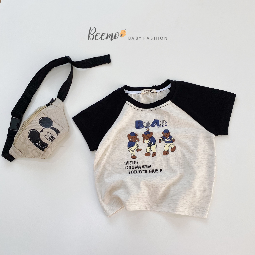 Áo thun cộc tay cho bé BEEMO, chất liệu cotton, thiết kế tay áo raglan B263