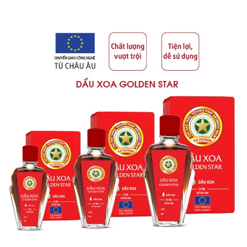 Dòng sản phẩm GOLDEN STAR - Dầu Xoa Golden Star - Chai 5mL, 12mL, 24mL