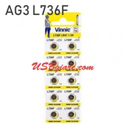 PIN AG3 392 L736F SR41W LR41 1.5V VINNIC