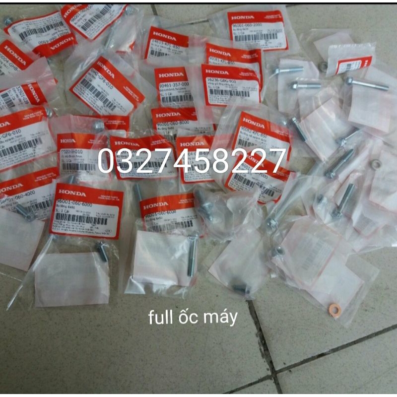 Full bộ ốc máy xe DREAM, WAVE, FUTURE 45 chi tiết zin