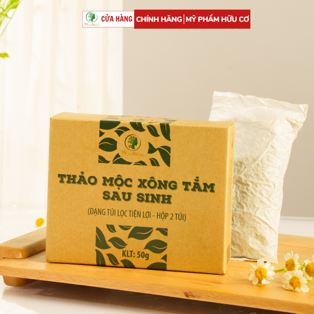 Thảo mộc xông tắm sau sinh giúp thư giãn, thải độc tố cho mẹ sau sinh từ 100% thảo dược tự nhiên WonMom