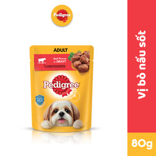 [Quà tặng không bán] PEDIGREE Thức ăn cho chó con dạng sốt vị bò, trứng và rau 80g - 1 gói