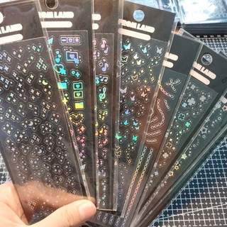 Hình dán stickers hologram trang trí tranh cát chảy