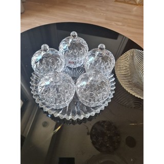 Combo 5 hũ thủy tinh + 1 đĩa thủy tinh cao cấp tặng 1 đèn nháy 4,5m