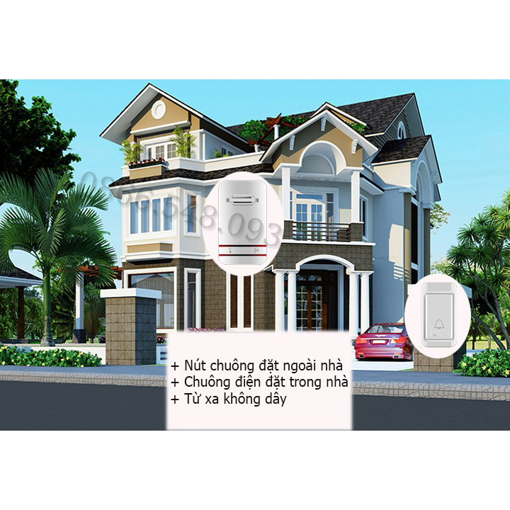Chuông cửa không dây, không dùng pin, chống thấm nước - Chuông không dùng pin V207