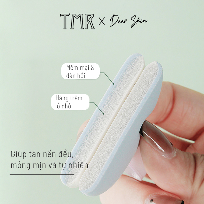 Bông Mút Tán Kem Nền BB Air Cushion TMR che phủ hoàn hảo cho làn da, mịn màng và căng bóng