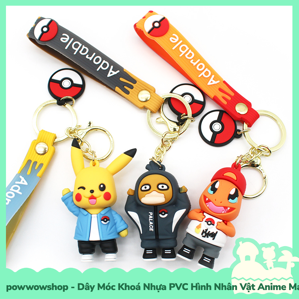 [Sẵn VN - Hỏa Tốc] Dây Móc Khoá Nhựa PVC Mẫu Nhân Vật Anime Manga Game Pocket Monster