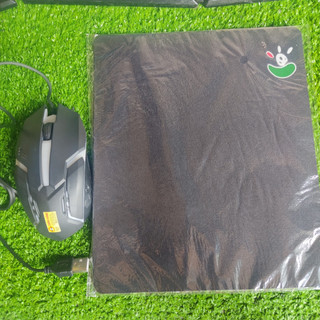 Combo chuột T-Wolf V1 có dây màu đen kèm đèn led + lót chuột