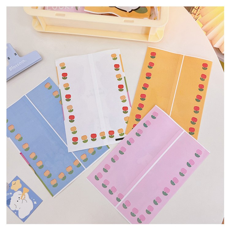 Túi Giấy KRAFT Mini HynBee Đựng Đồ Đa Năng Hình Cún Yêu + Hoa Tulip Họa Tiết Hoạt Hình Dễ Thương