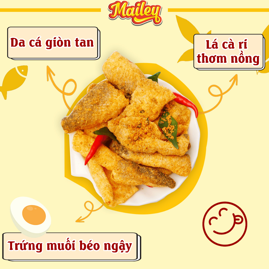 Da cá trứng muối ăn liền đậm vị Mailey hũ 180G thơm ngọt béo bùi