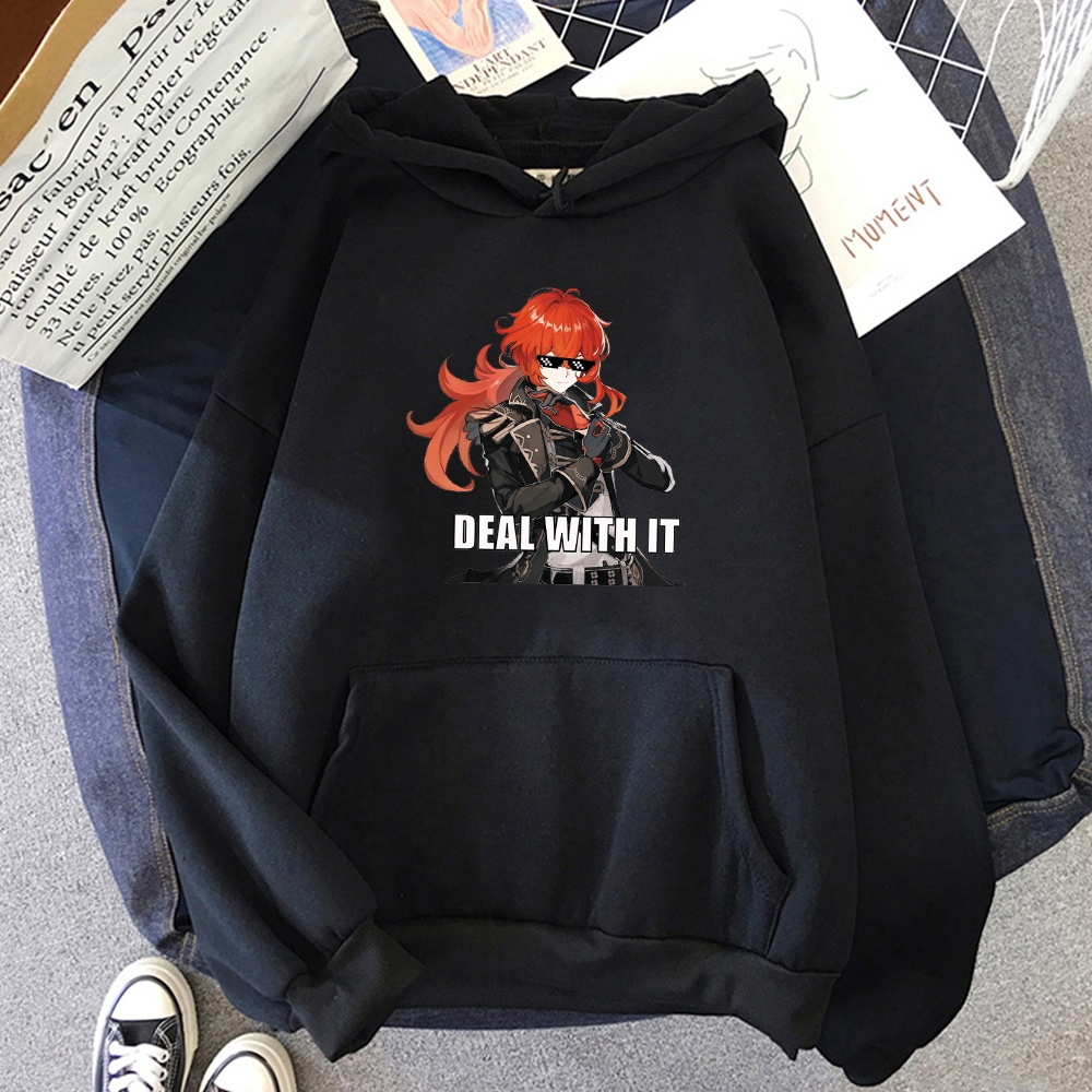 💥HOT💥 Áo Hoodie Genshin Impact Hoodies DILUC Deal With It Anime Game Thời Trang Đường Phố Cho Nam Và Nữ