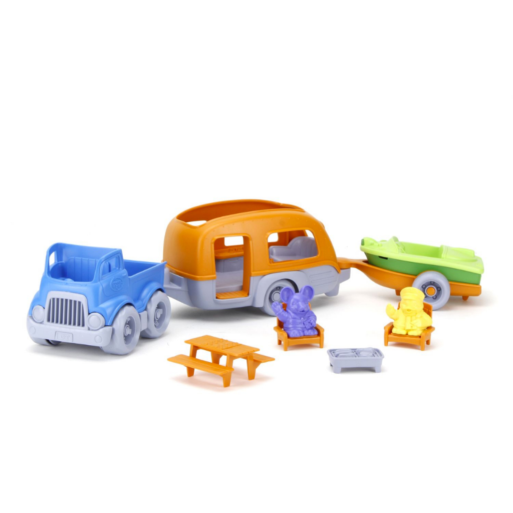 Bộ Đồ Chơi Xe, Thuyền Và Đồ Dùng Cắm Trại Green Toys Cho Bé Từ 2 Tuổi