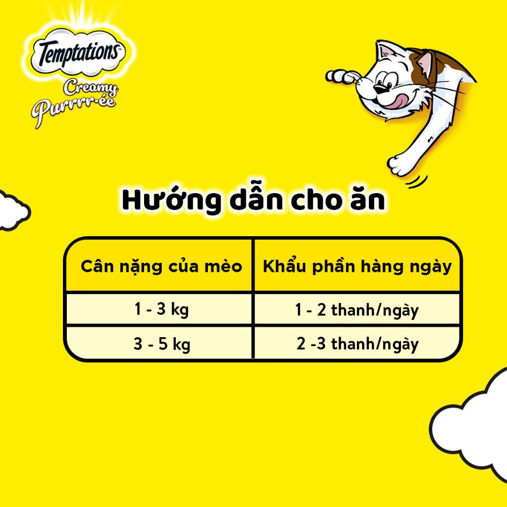 [DATE 15/6/2024] TEMPTATIONS Creamy Purrrr-ée – Súp thưởng cho mèo (48g, 3 túi)