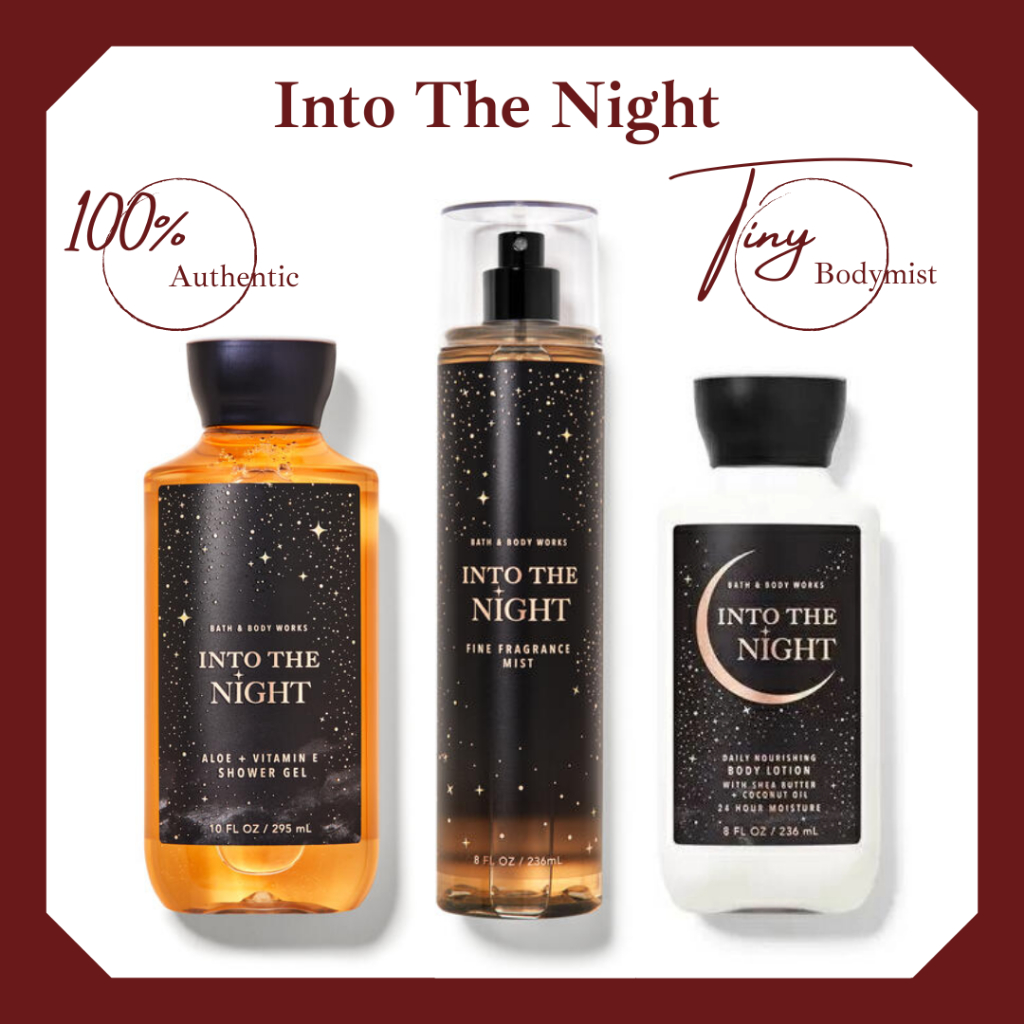 Bộ sản phẩm xịt thơm toàn thân bodymist Bath & Body Works: Into The Night 36ml- 236ml