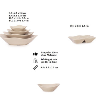 Chén đựng nước chấm, gia vị nhựa Melamine màu Nâu