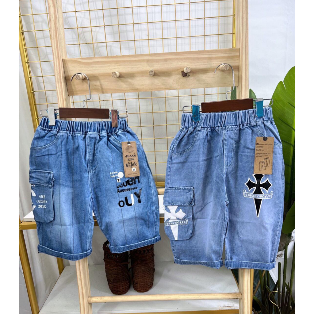 [23 MẪU] SIZE ĐẠI 20-45KG: Quần SOOC jeans đại cồ túi hộp sành điệu cho bé trai - QSJDC