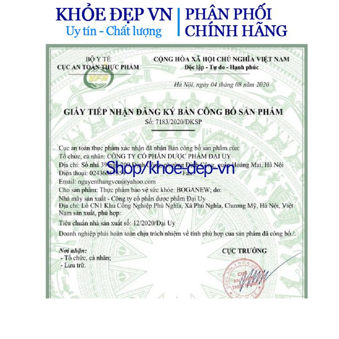 Viên uống BOGANEW  tăng cường chức năng gan, thanh nhiệt, mát gan - Hộp 100 viên