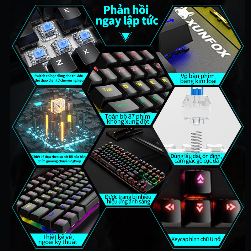 Bàn phím cơ K80 có dây trục màu xanh lá cây, bề mặt kim loại phát sáng dùng cho máy tính để bàn laptop máy cây chơi game