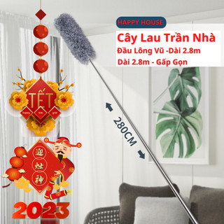 Chổi lông lau trần nhà, đồ vật trong nhà dài 2m8 gấp gọn